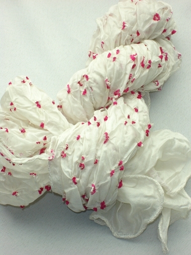 WHITE SILK BANDHNI SCARF WHITE SILK BANDHNI SCARF